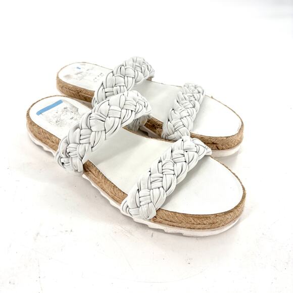 Marc Fisher Jaimee Slide Sandals 6 White Espadrilles White Travel Beach Resort - Picture 2 of 5